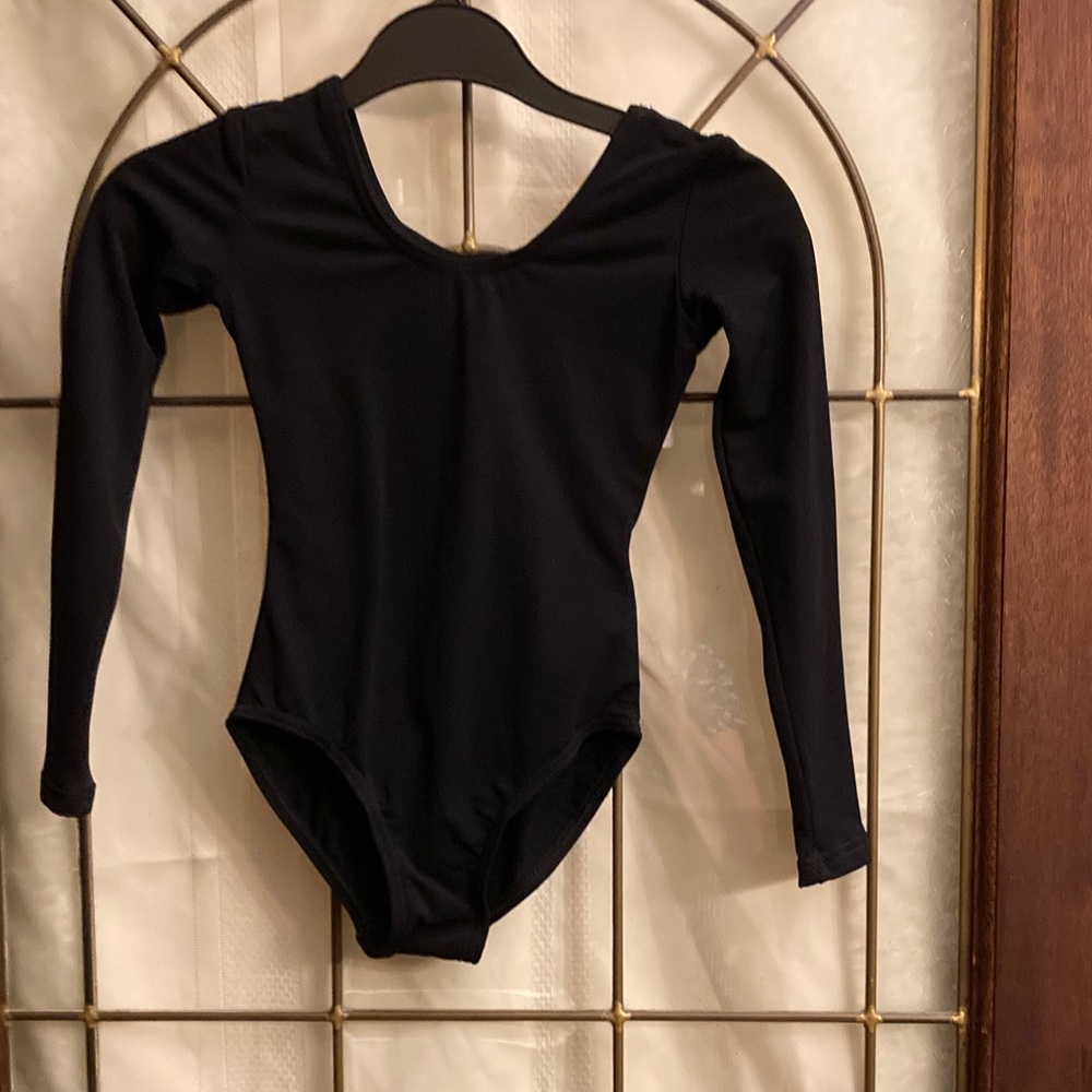 Classic Black Long Sleeve Kids Leotard